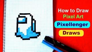 How to Draw Among Us Ghost Simple Picture Pixel Art 如何繪製 कैसे आकर्षित करने के लिए Амонг Ас