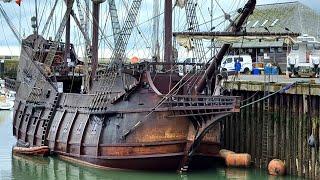 Visiting The Galeón Andalucía in Ramsgate, Uk. It is a replica of a 16th-17th C galleon. Sailing.