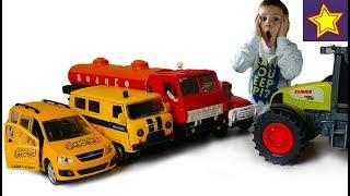 Машинка Лада Ларгус едет на рыбалку Машинки спешат на помощь Car toys for kids