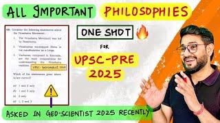 *All IMP. PHILOSOPHIES in ONE SHOT for UPSC-PRE 2025#ias #prelims2025 #upscexam #pre2025 #upsc