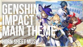 Horn Sheet Music: How to play Genshin Impact Main Theme by Yu Peng Chen