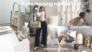 6 am morning routine + day in my life ️ office day, healthy habits, productivity & pilates!