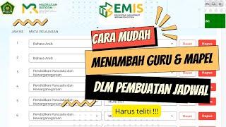 Cara menambahkan guru dan mapel yang di ampu dalam membuat Jadwal di EMIS PTK