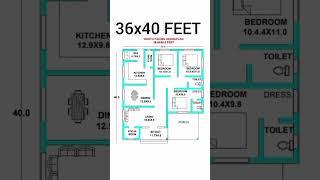 36x40 feet North facing house plan #Indian construction #shorts #hbg