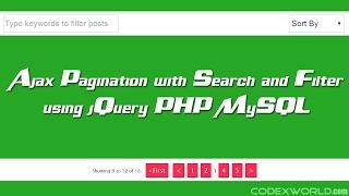 Ajax Pagination with Search and Filter in PHP