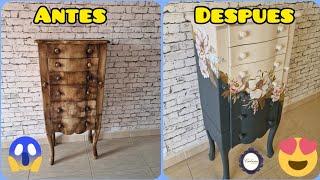 IMPRESSIVE Jewelry Cabinet with Chalk Paint TWO COLORS, GOLD and TRANSFER