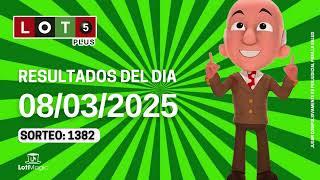 Resultados del sorteo Loto 5 plus del Sábado 8 de Marzo del 2025