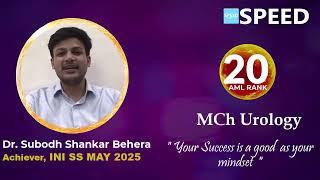 INI SS May 2025, MCH Urology, 20th Rank AML, Dr. Subodh Shankar Behera., #iniss