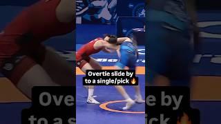 Olympic champion Sarah Hildebrandt has a dirty overtie slide by to a single leg/ankle pick 