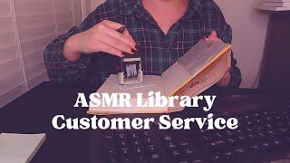 ASMR Library Roleplay *multiple checkouts* | Soft-Spoken | Typing, Crinkles, Paper + Writing Sounds