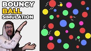 JavaScript Bouncy Ball Simulator Tutorial - HTML5 Canvas