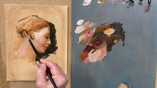 Using a limited palette for an oil portrait - Alla Prima master copy demonstration