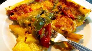 SALTY CAKE / PIZZA with Bell Peppers and Potatoes !