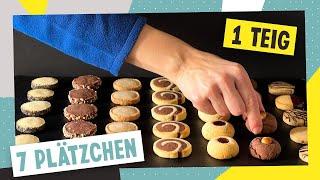 7 Weihnachtsplätzchen aus 1 Teig – schnell & einfach gemacht!