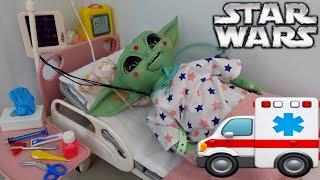 Baby Yoda Goes to the Hospital in An Ambulance 