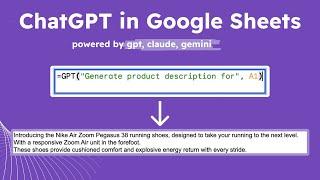 How to use ChatGPT, Gemini, Claude in Google Sheets in 2024