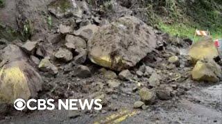 Mudslides and floods in California from atmospheric river