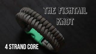 HOW TO MAKE 4 FOUR STRAND FISHTAIL KNOT PARACORD BRACELET, EASY PARACORD TUTORIAL.