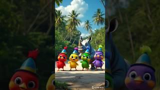 Colorful Dancing Chicks & Happy Rhino at Ujung Kulon #shorts