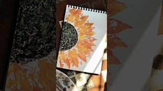 Sunflower Painting with leaf  | #shorts #acrylicpainting #art #creative