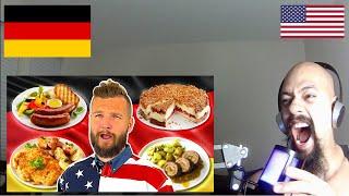 American Reacts To AMERICANS Try GERMAN FOOD For The First Time | German Cuisine Reaction