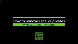 How to remove Excel duplicates