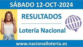 Resultado del sorteo Loteria Nacional del sabado 12 de octubre de 2024