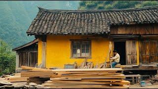 Single man cleans house and renovates it in the mountains 1