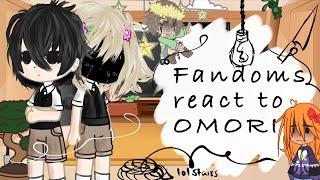 Fandoms react to OMORI | GCRV | Sally face, Undertale, Aftons | Gacha Reaction