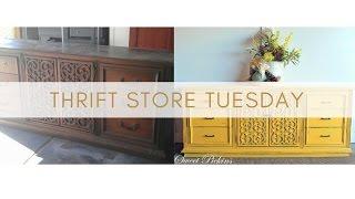 Thrift Store Tues. Ep. 3 - How to Thrift Shop like a Designer - turn an ugly buffet in to a beauty
