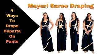 4 stylish ways to drape Dupatta on pants| Dupatta draping| Innovative Dupatta drape