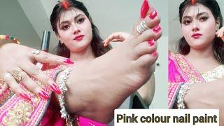 Pinkish makeup look part 2// Applying nail paint/footwear/Golden anklet/ Makeup hack/ nyka product