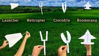 best 4 paper helicopter make at home, flying 4 paper plane, top 4 flying notebook toy, best fly toy