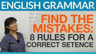 8 English Sentences: Find the Mistakes