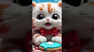 cute cat eating cookies wao yummy #funnyshorts #cat #funny