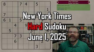 NYT Hard Sudoku Walkthrough | June 1, 2025