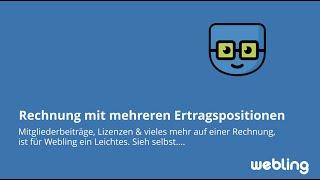 Mehrere Ertragspositionen auf einer Rechnung. Kein Problem für Webling!