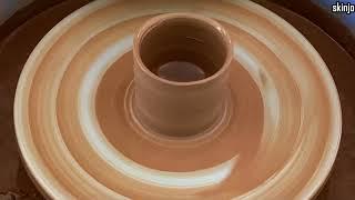 How to make pottery glass  on potter's wheel // Skinjo //