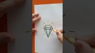 Как нарисовать Алмаз , бриллиант, Кристалл #shorts #drawing #cute #diamond