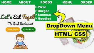 How to make drop down menu using HTML and CSS, Simple Dropdown menu using HTML and CSS