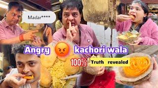 angry kolkata kachori wala|​⁠ kolkata angry man kachori|@86Anishvlogs #kolkatastreetfood