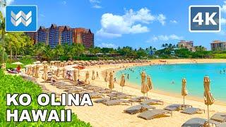 [4K] Ko Olina Resort Beach Lagoons in Oahu Hawaii - Scenic Walking Tour  Binaural Audio