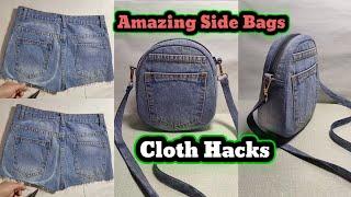 Old zins paint to making side bags in home |              beautiful bag | clothing hacks