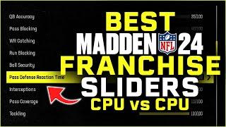 The Best Sliders for Madden 24 Franchise Mode! CPU vs CPU