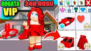 24 de ore in culoarea ROSU ca BOGATA VIP pe BROOKHAVEN ROBLOX!