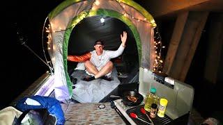 Camping & Fishing in my Jon Boat under a Bridge!