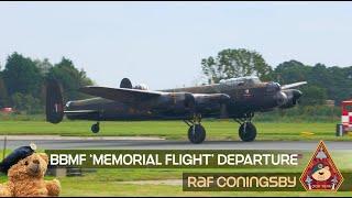 BATTLE OF BRITAIN MEMORIAL FLIGHT (BBMF) DEPARTURE RAF CONINGSBY • LANCASTER, SPITFIRE & HURRICANE