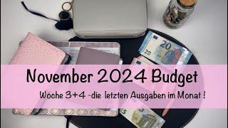 Woche 3+4 im November - echte Ausgaben! Geldsparen mit der Umschlagmethode