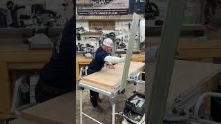 Cutting a table top to length #woodwork #woodworking #maker #tools #tracksaw #festool #wood #bois