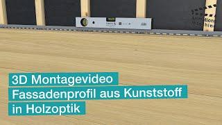 Animations-Maschine erklärt Fassadenprofil Dekotrim 250 mit 3D animiertem Montagevideo